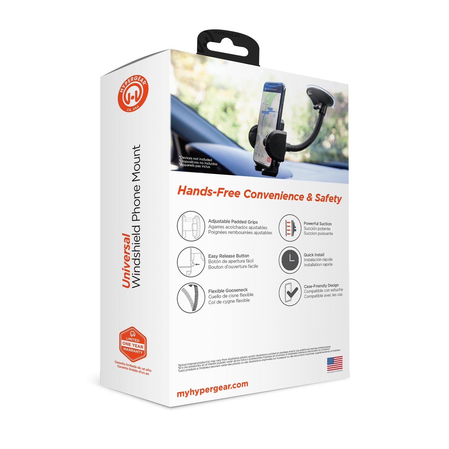 HyperGear Universal Windshield Phone Mount - Black (14369-HYP)