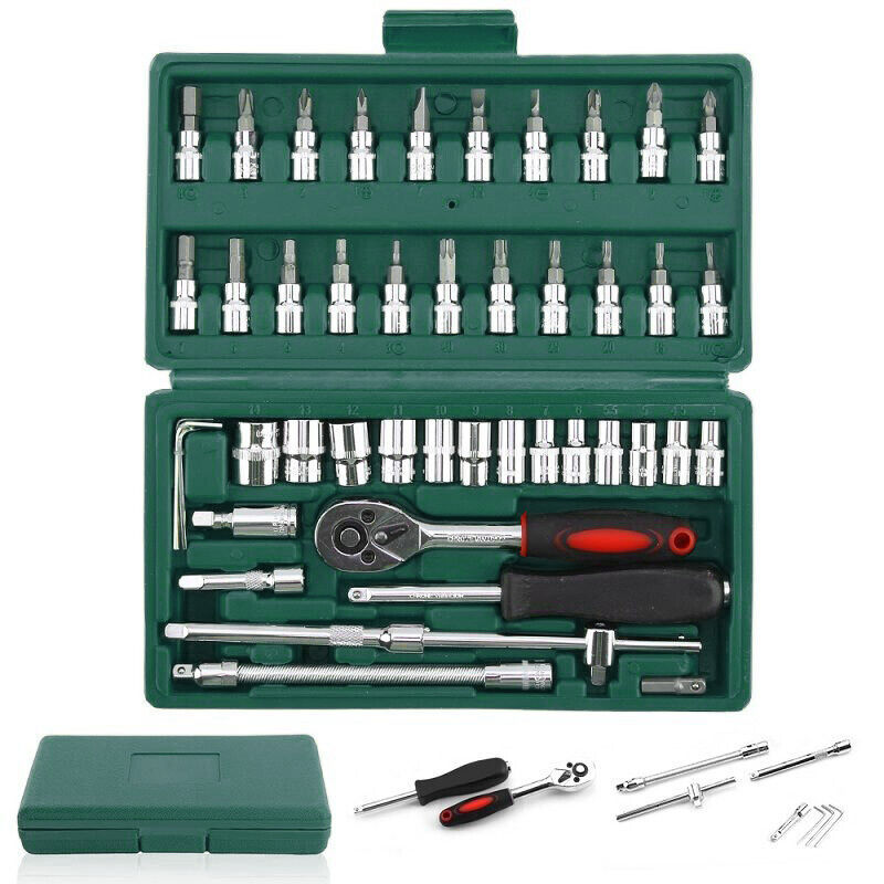 52pc Metric Socket Set Ratchet Torx Wrench Kit 1-4 Drive Repair Tool With Case