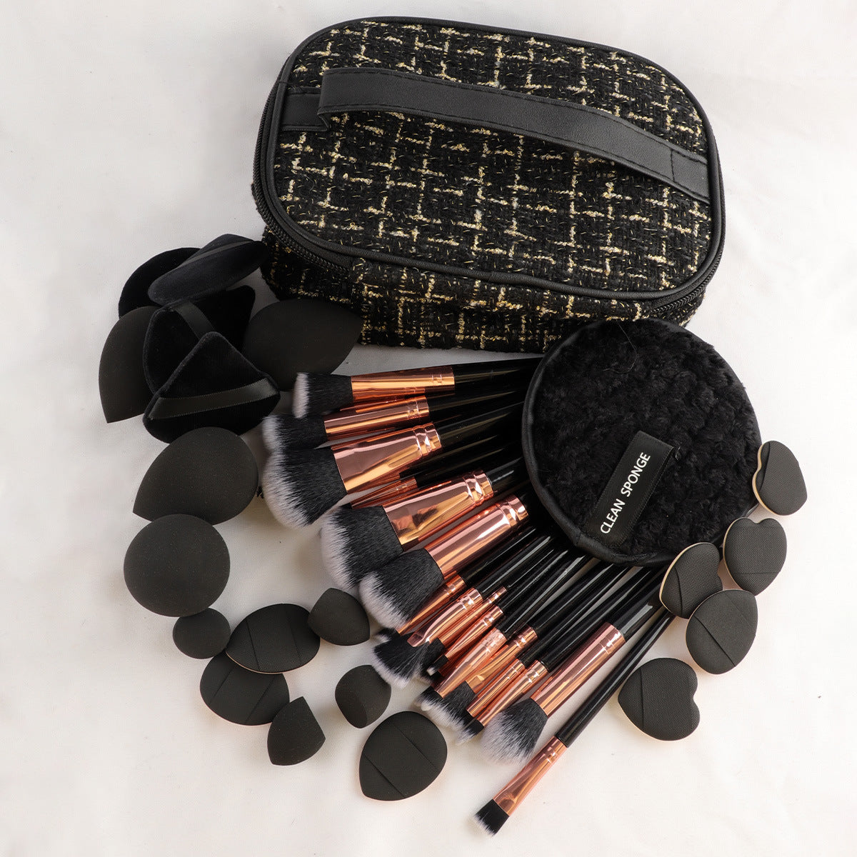 Black 47-Piece Brush Set with Storage Bag