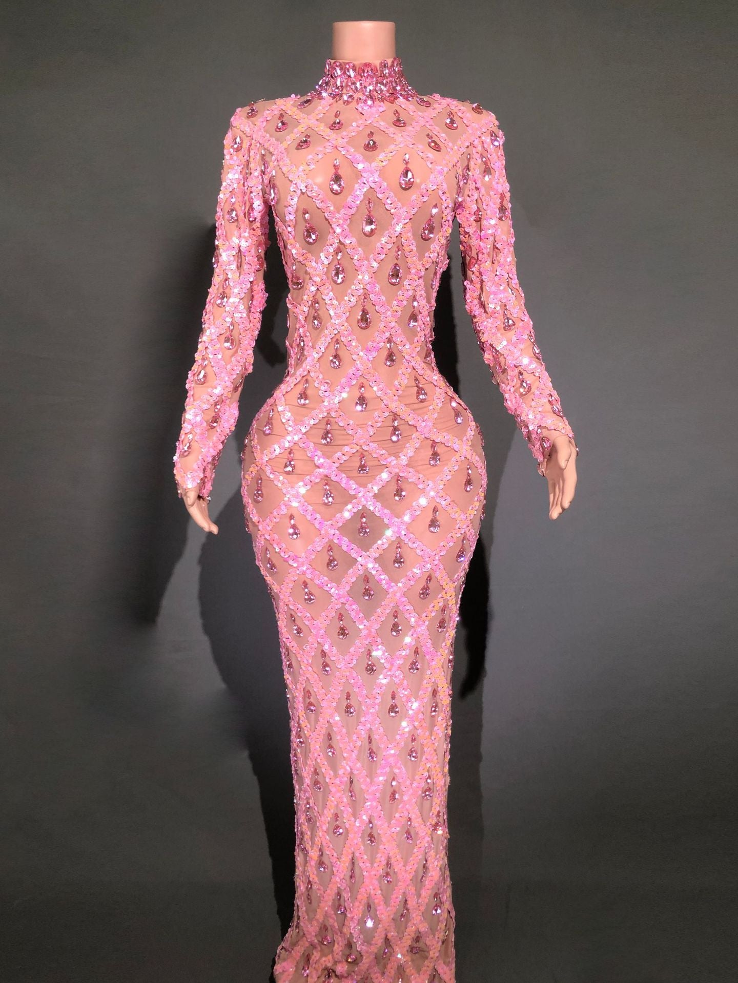 Rhinestone Evening Dress for Women