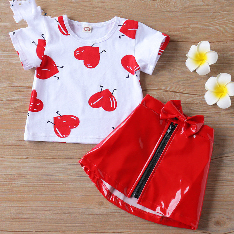 Cute Summer Clothing Set for Girls - T-Shirt & Shorts