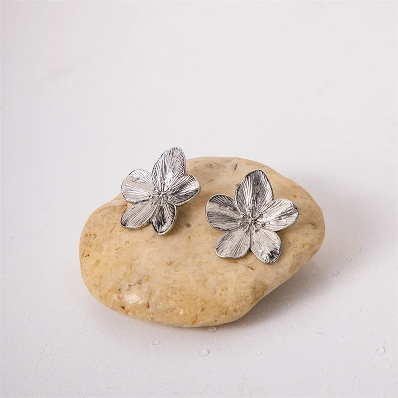 2Pcs New Trendy Stainless Steel Butterfly Stud Earring, Charm 18K Gold Plated High Quality Statement Waterproof Jewelry Gift