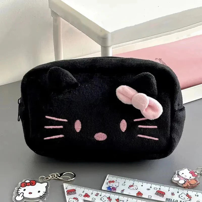 Sanrio Hello Kitty Anime Kawaii Plush Pencil Case Stationery Bag Coin Purse Cosmetic Bag Students School Supplies Storage Bag
