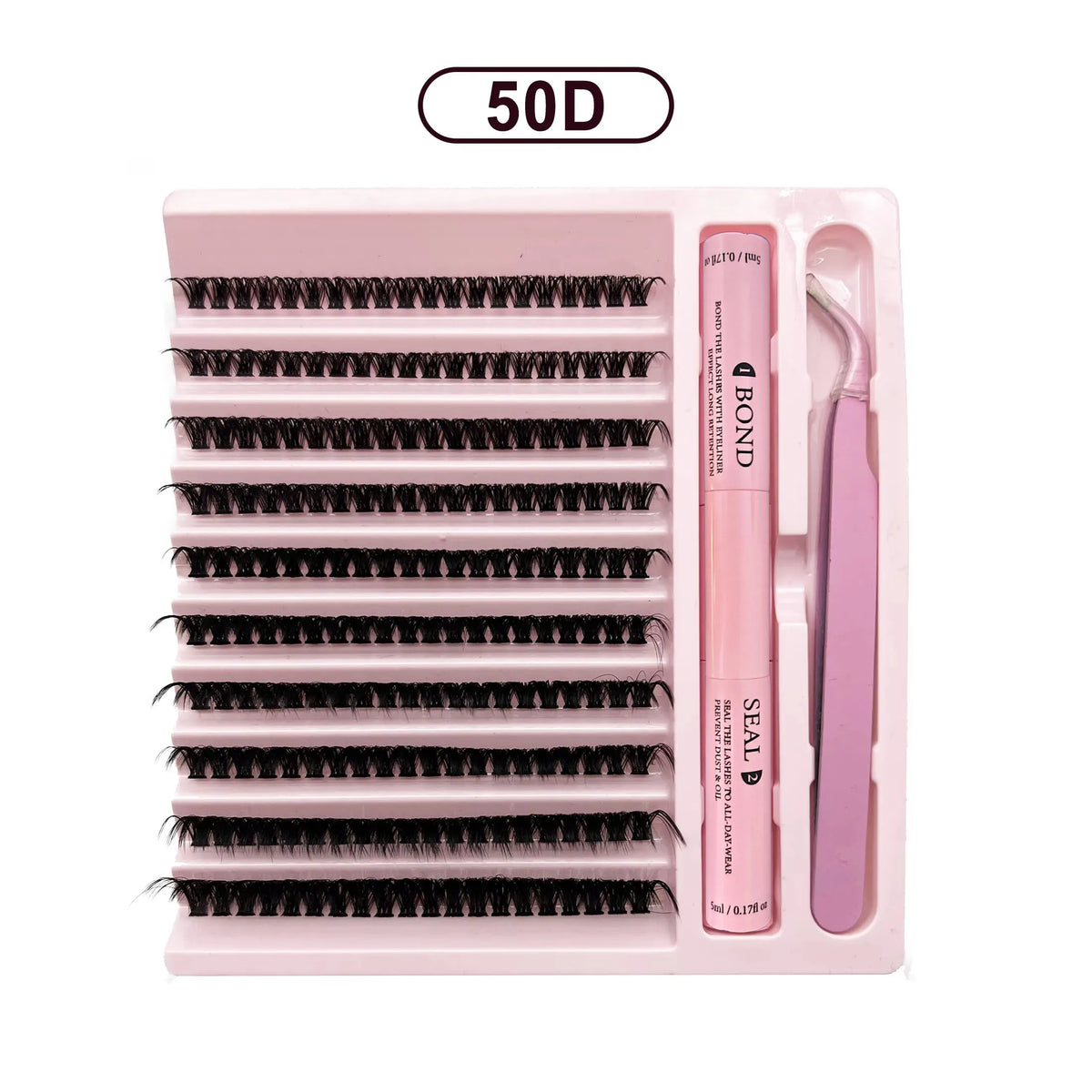 LASHVNNA Lash Clusters Kit With Waterproof Strong Hold DIY Lash Extension Kit Lash Bond And Seal And Eyelash Tweezers Makeup