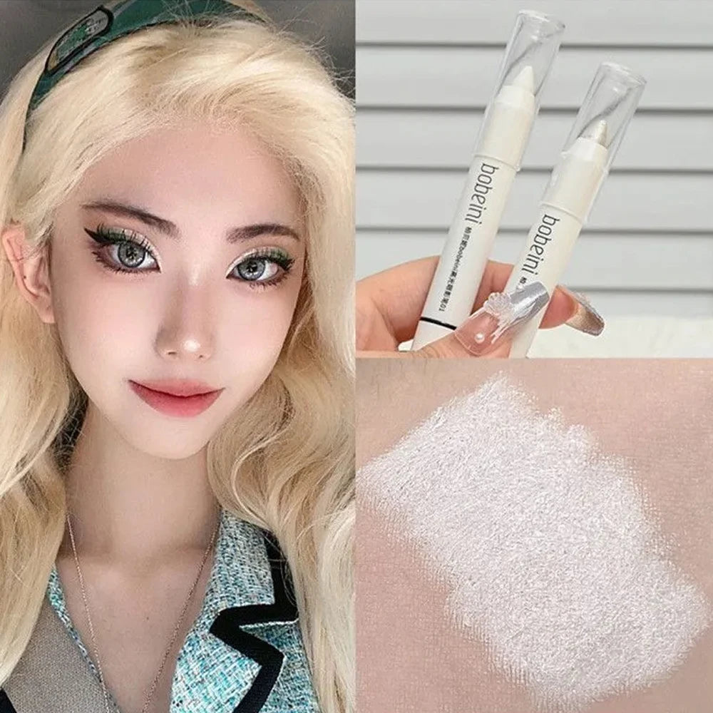 Eye Makeup Highlighter Pencil, Undereye Brightener Pencil, Dual-End Eye Shadow Stick, Smudge-Proof Eye Makeup