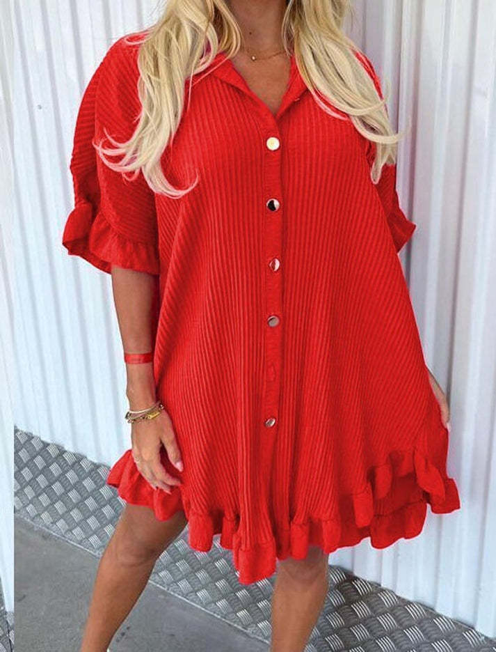 Ladies Casual Pleated Dress