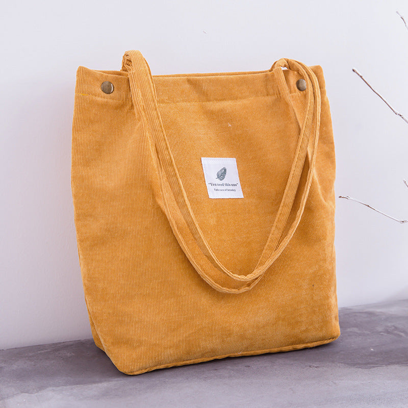 Stylish Folding Corduroy Shopping Bag