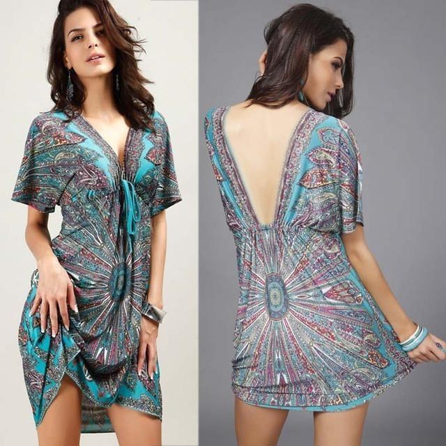 Women's Tribal Print Boho Dress