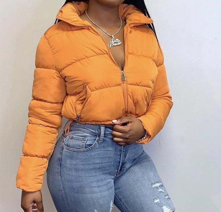 Winter Warm Two-Pocket Short Zipper Jacket