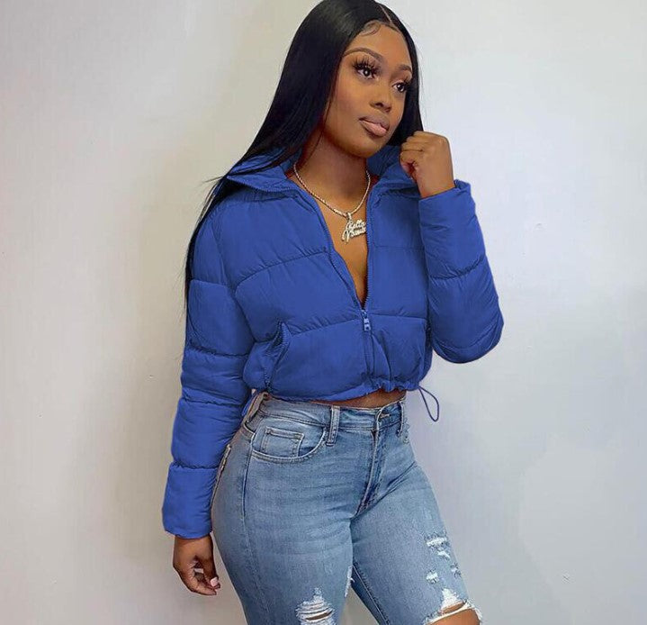 Winter Warm Two-Pocket Short Zipper Jacket