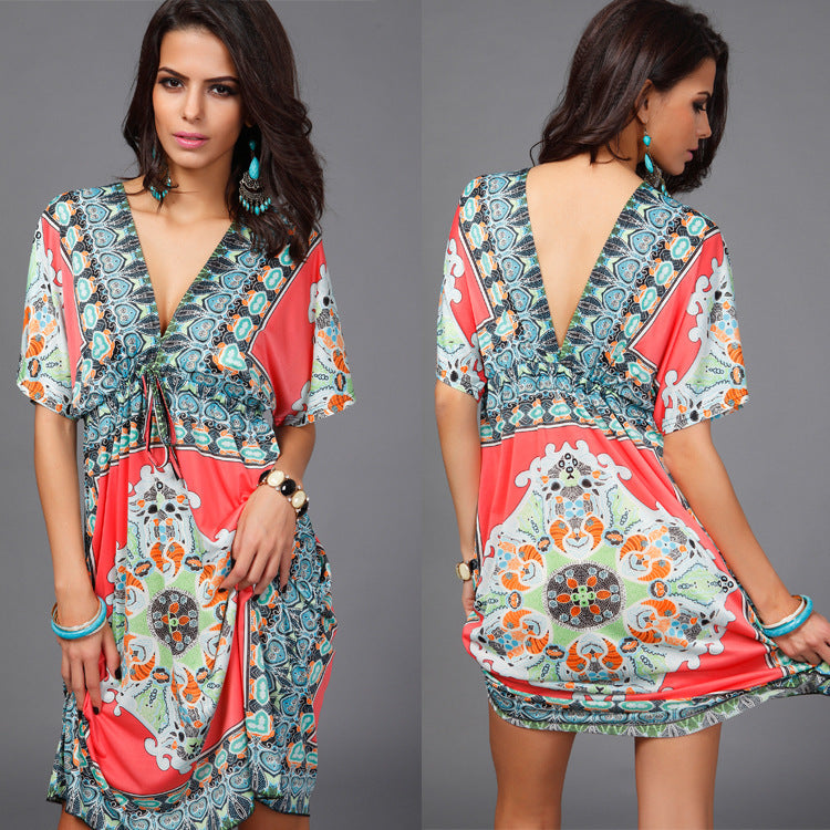 Women's Tribal Print Boho Dress