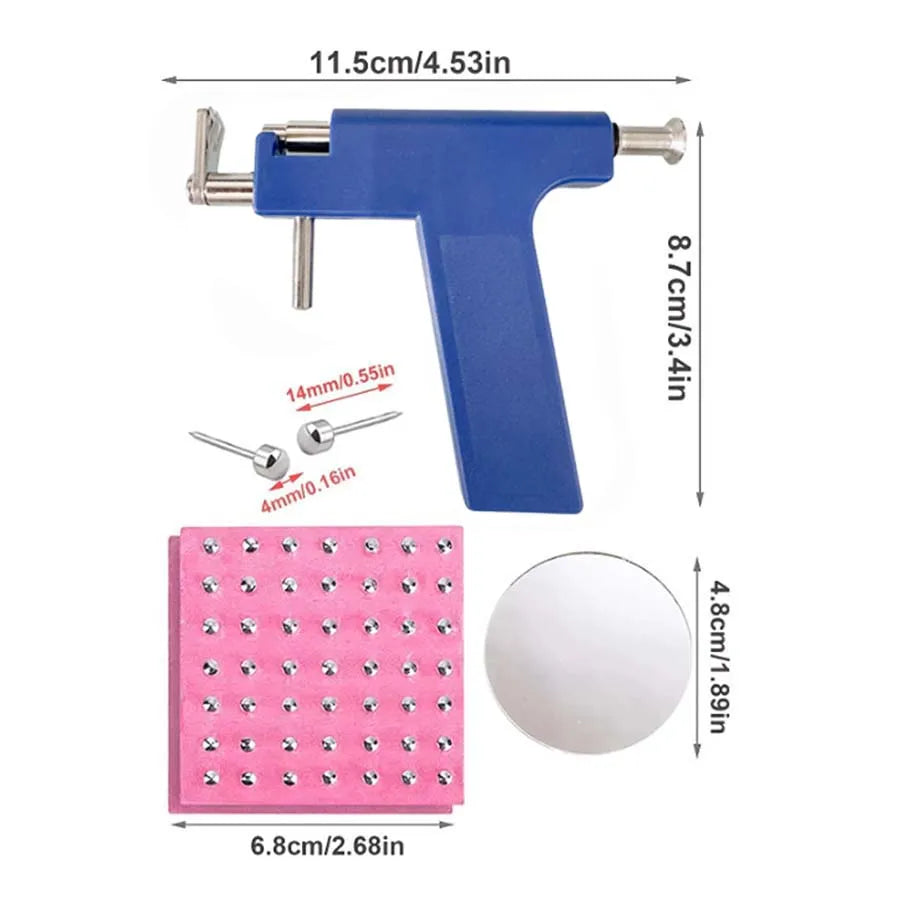 Professional Ear Piercing Gun Tool Set Professional Ear Piercing Gun Tool Set 98pcs Ear Studs Steel Ear Nose Navel Body Piercing