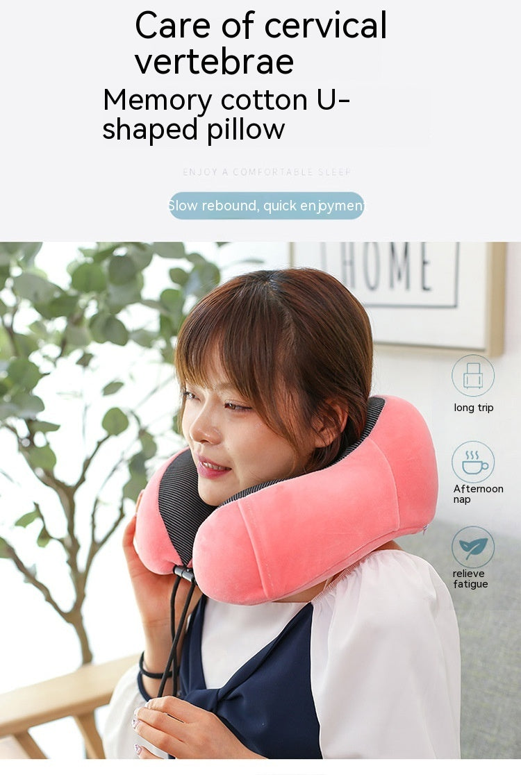 U-shaped Memory Foam Magnetic travel pillow