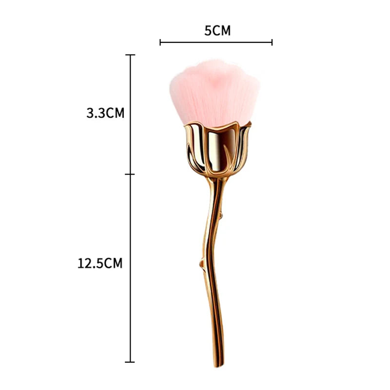 Pink Rose Soft Brush For Manicure Nail Art Dust Brush Nail Dust Brush Gel Polish Dust Cleaning Brushes Nail Accesories Tools