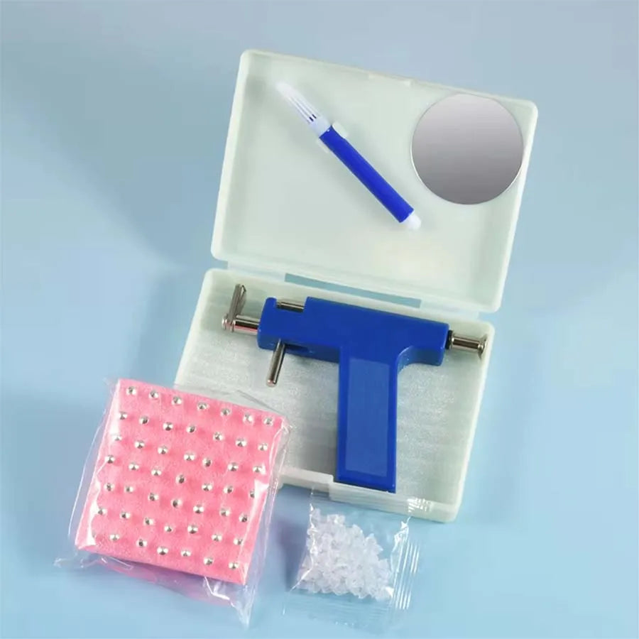 Professional Ear Piercing Gun Tool Set Professional Ear Piercing Gun Tool Set 98pcs Ear Studs Steel Ear Nose Navel Body Piercing