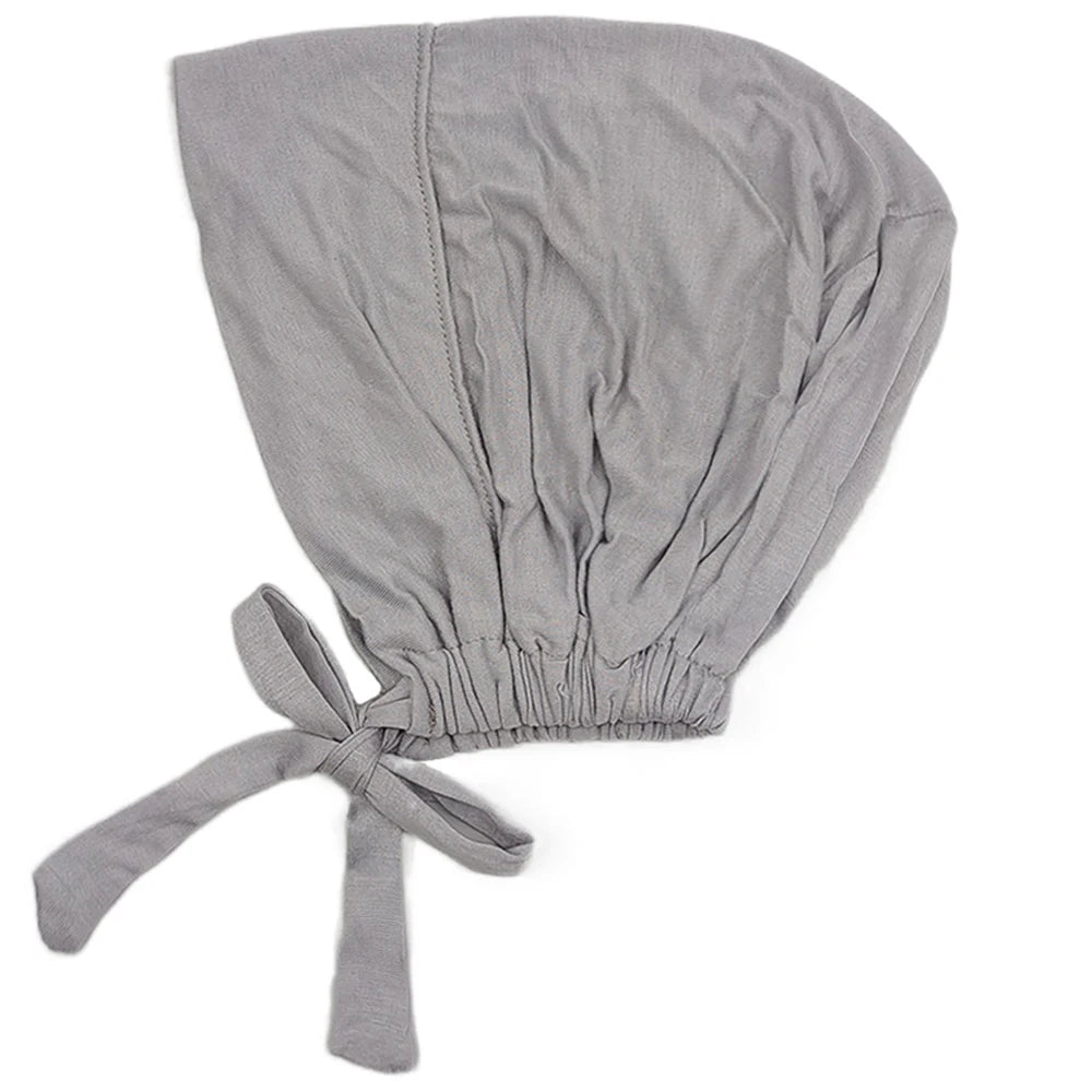 Modal Muslim Turban Hat Inner Hijab Caps Islamic Underscarf Bonnet India Hat Female Headwrap Turbante Mujer Hijab Cap With Rope