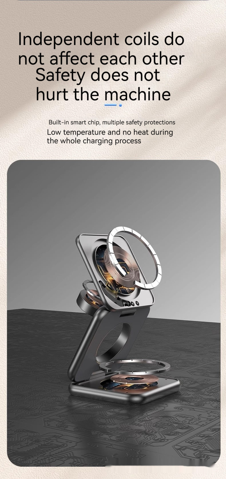 Foldable Magnetic Wireless Charger & Mobile Phone Holder