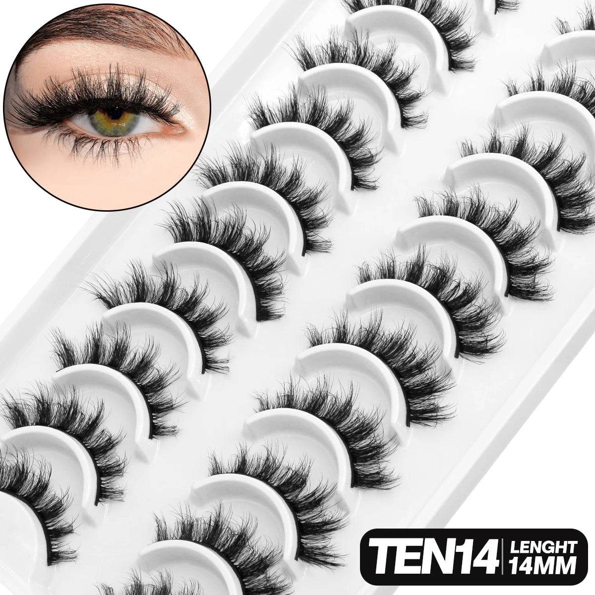 Fluffy 3D Mink Lashes – 10 Pairs of Soft, Full Volume