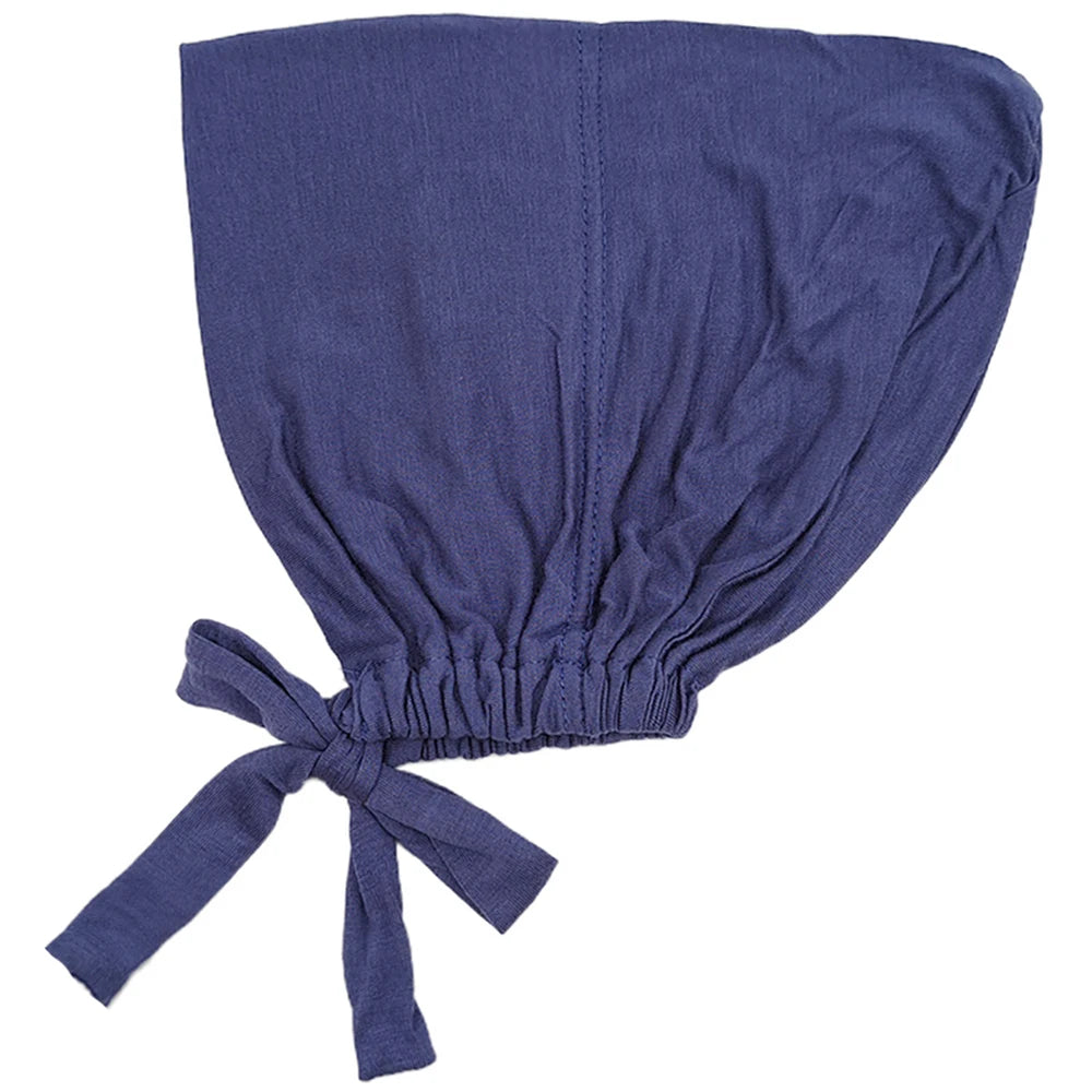 Modal Muslim Turban Hat Inner Hijab Caps Islamic Underscarf Bonnet India Hat Female Headwrap Turbante Mujer Hijab Cap With Rope