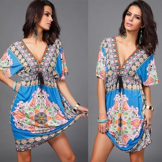 Women's Tribal Print Boho Dress