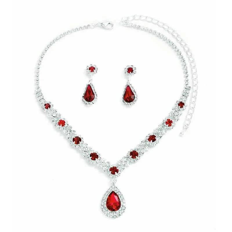 Elegant Crystal Droplet Jewelry Set for Evening Events