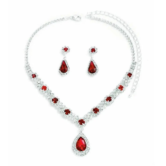 Elegant Crystal Droplet Jewelry Set for Evening Events