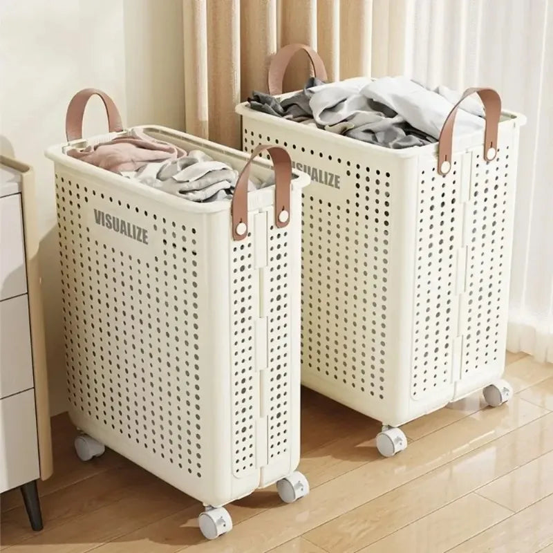 Foldable laundry basket large size with wheels dirty clothes basket storage basket suitable for laundry room dirty clothes