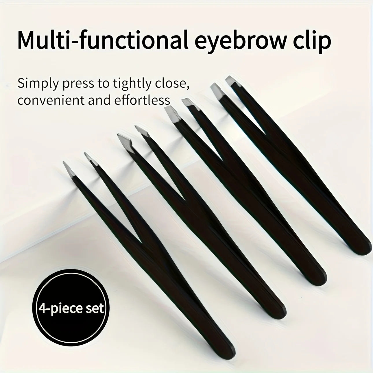 Stainless Steel Black Eyebrow Tweezer with Slant and Flat Point Beauty Tools for Eyelash Tweezer & Ingrown Hair Removal