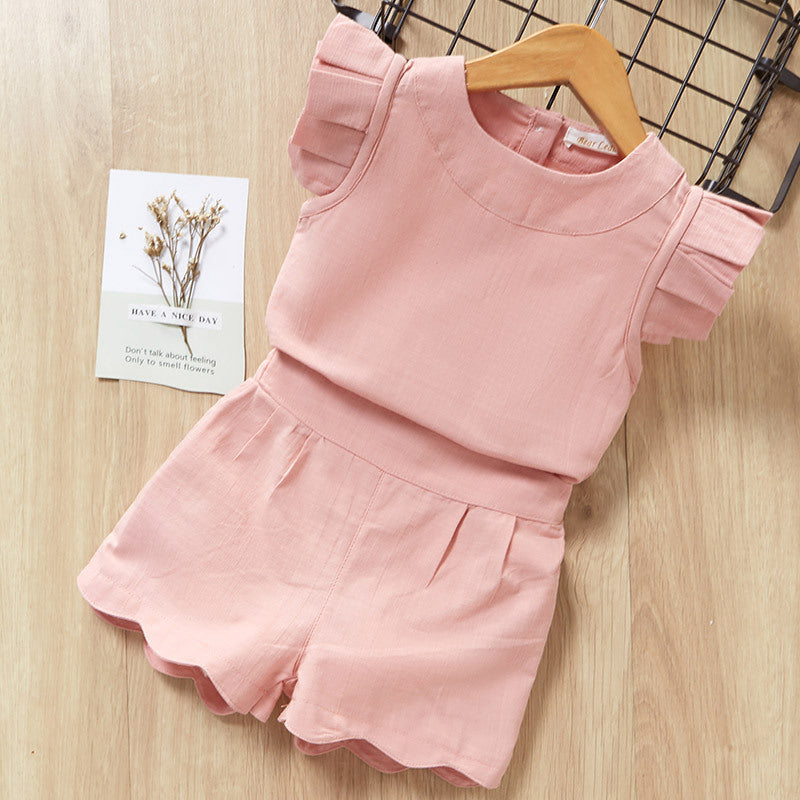 Kids Baby Girls Summer Short Sleeve T-Shirt and Pants Set