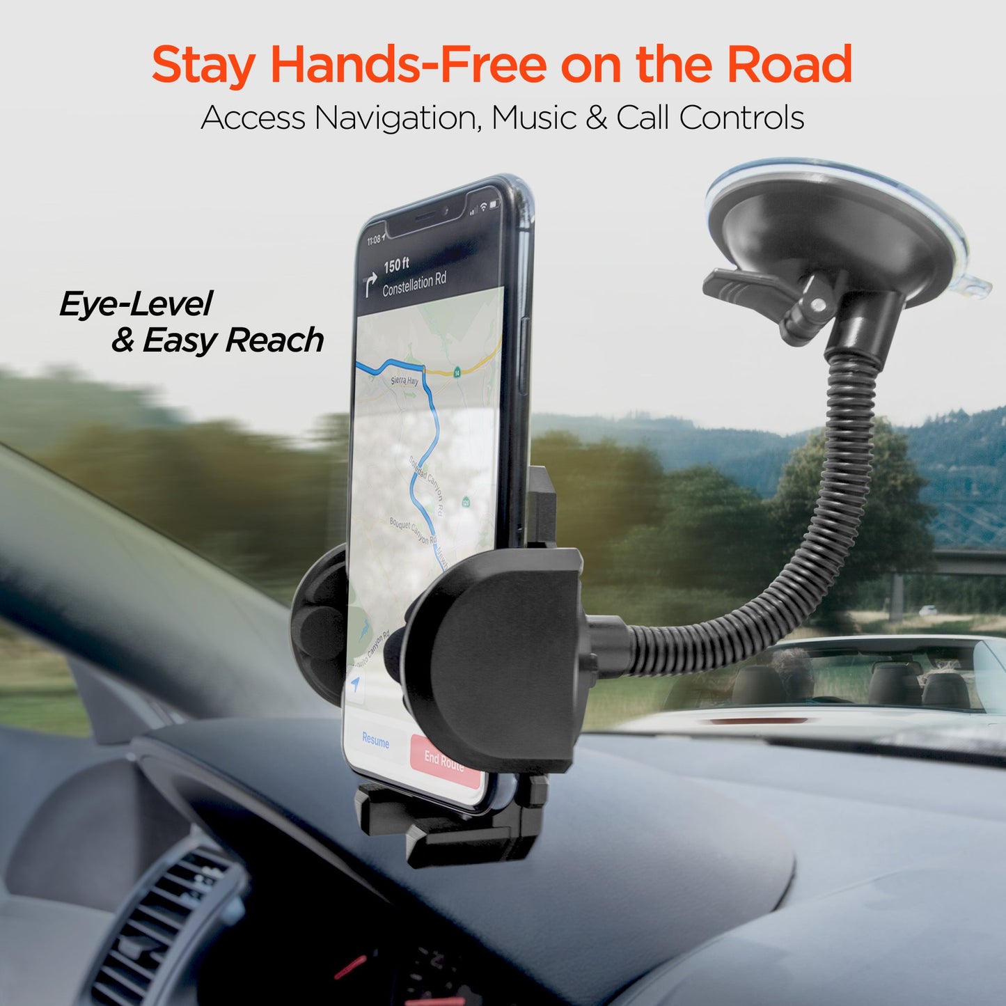HyperGear Universal Windshield Phone Mount - Black (14369-HYP)