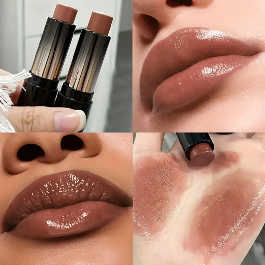 Lipstick Red Brown Lipstick Waterproof Moisturizing Mirror Lipstick Lip Gloss Natural Long-Lasting Makeup Valentine's Day Gift