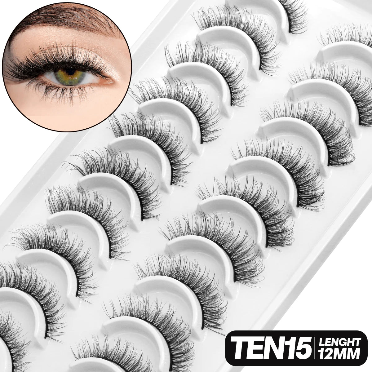 Fluffy 3D Mink Lashes – 10 Pairs of Soft, Full Volume