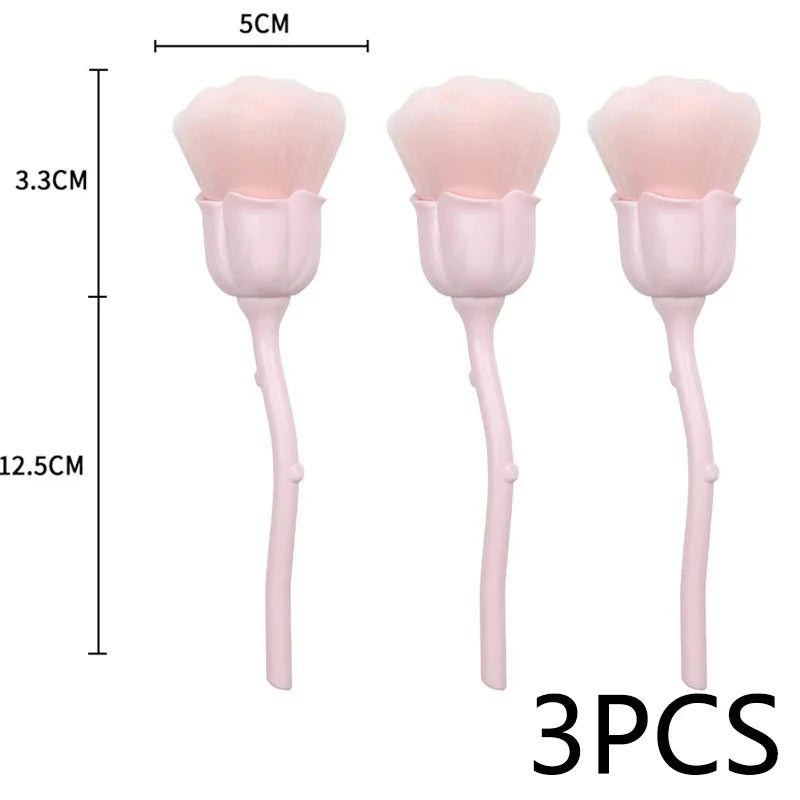 Pink Rose Soft Brush For Manicure Nail Art Dust Brush Nail Dust Brush Gel Polish Dust Cleaning Brushes Nail Accesories Tools
