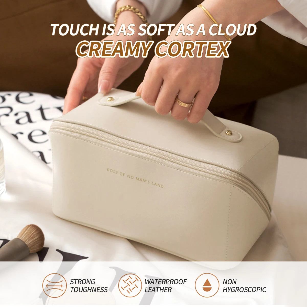 1pc Makeup Organizer Female Toiletry  Bag Make Up Case Storage Pouch Luxury Lady Box, Cosmetic Bag, Organizer Bag For Travel Zip