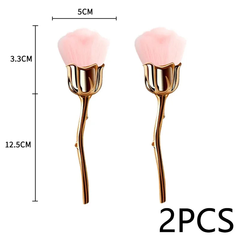 Pink Rose Soft Brush For Manicure Nail Art Dust Brush Nail Dust Brush Gel Polish Dust Cleaning Brushes Nail Accesories Tools