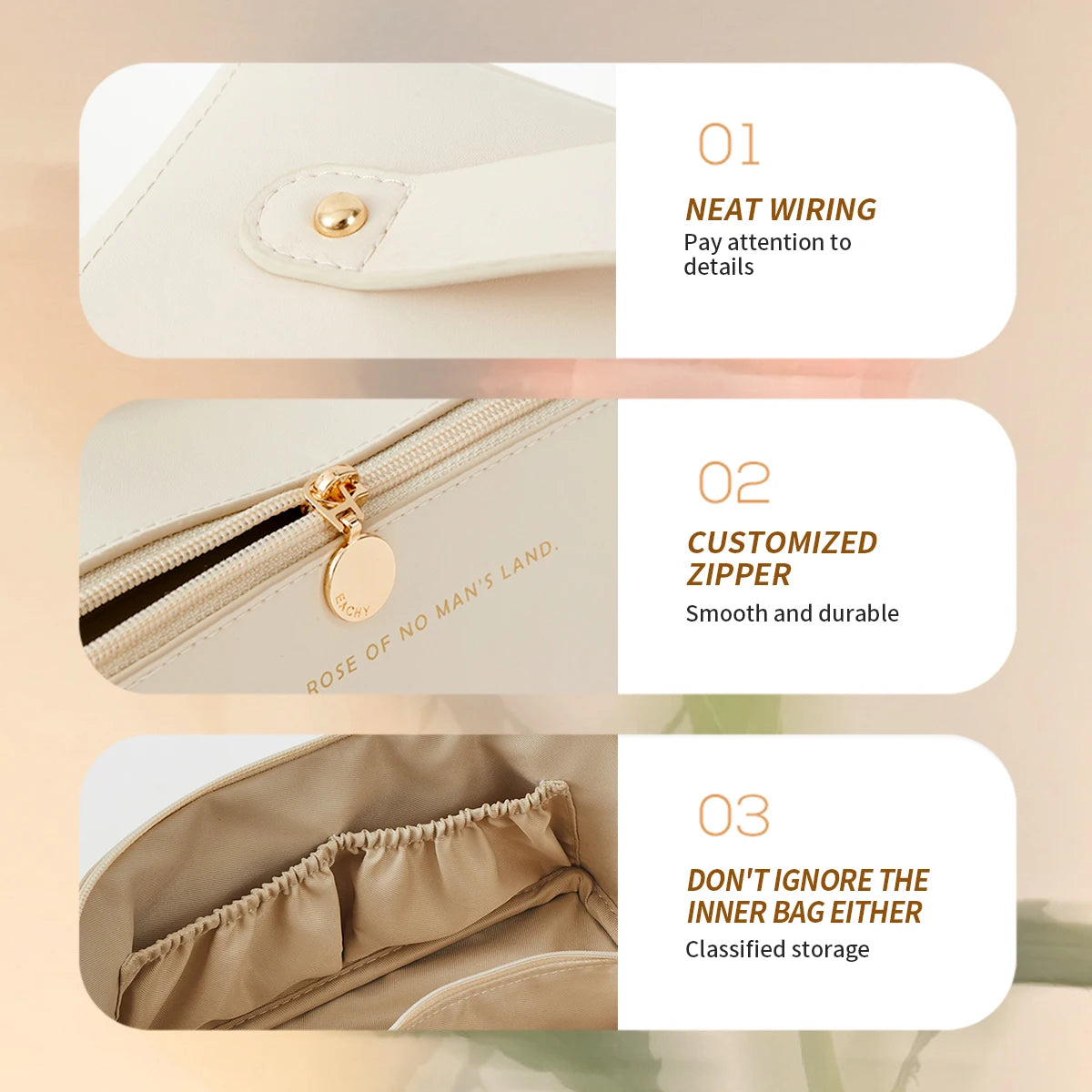 1pc Makeup Organizer Female Toiletry  Bag Make Up Case Storage Pouch Luxury Lady Box, Cosmetic Bag, Organizer Bag For Travel Zip