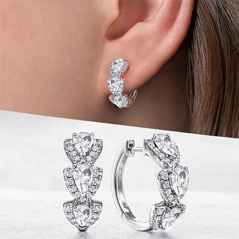 New Round Elegant Dangle Rhinestone Drop Earrings for Women Luxury Fashion Jewelry Oorbellen Hangers E2306