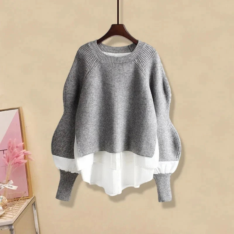 Korean Inspired Matching Set - Trendy Blouse & Slim Jeans