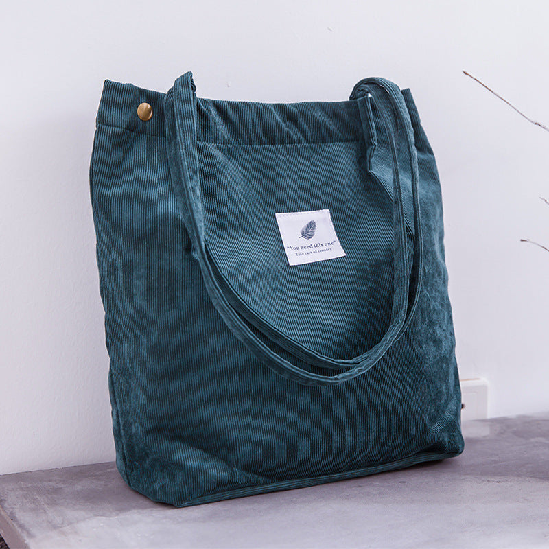 Stylish Folding Corduroy Shopping Bag