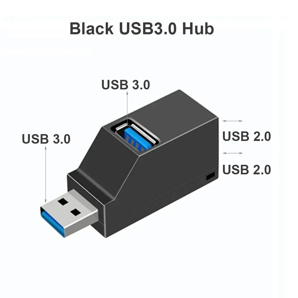 3-in-1 USB HUB USB 3.0 Adapter USB Docking Station USB Splitter Extender OTG Adapter 5Gbps High Speed for PC Laptop Macbook