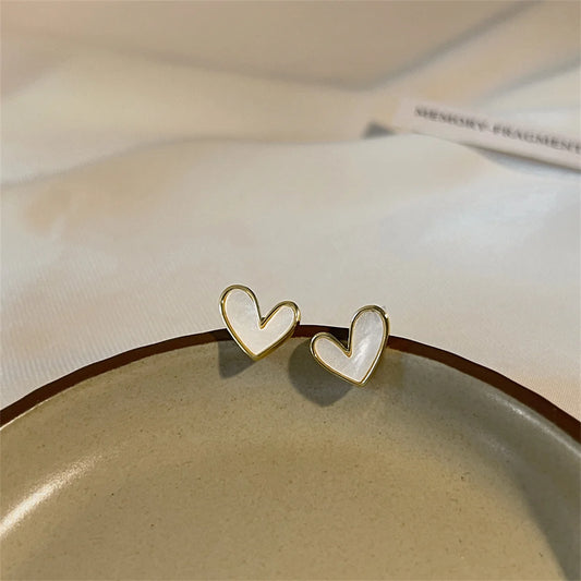 IFYOUOO Vintage Small Heart Earrings for Women Fashion Jewelry Gift Delicate Girly sweet Earrings Girls