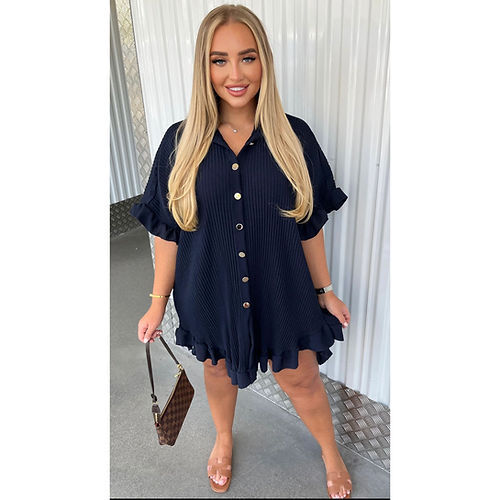 Ladies Casual Pleated Dress