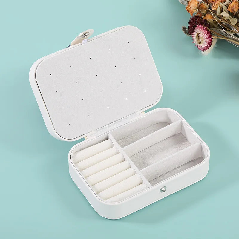 Portable Jewelry Box Jewelry Organizer Display Travel Jewelry Case Boxes Waterproof Leather Storage Zipper Jewelers Joyero
