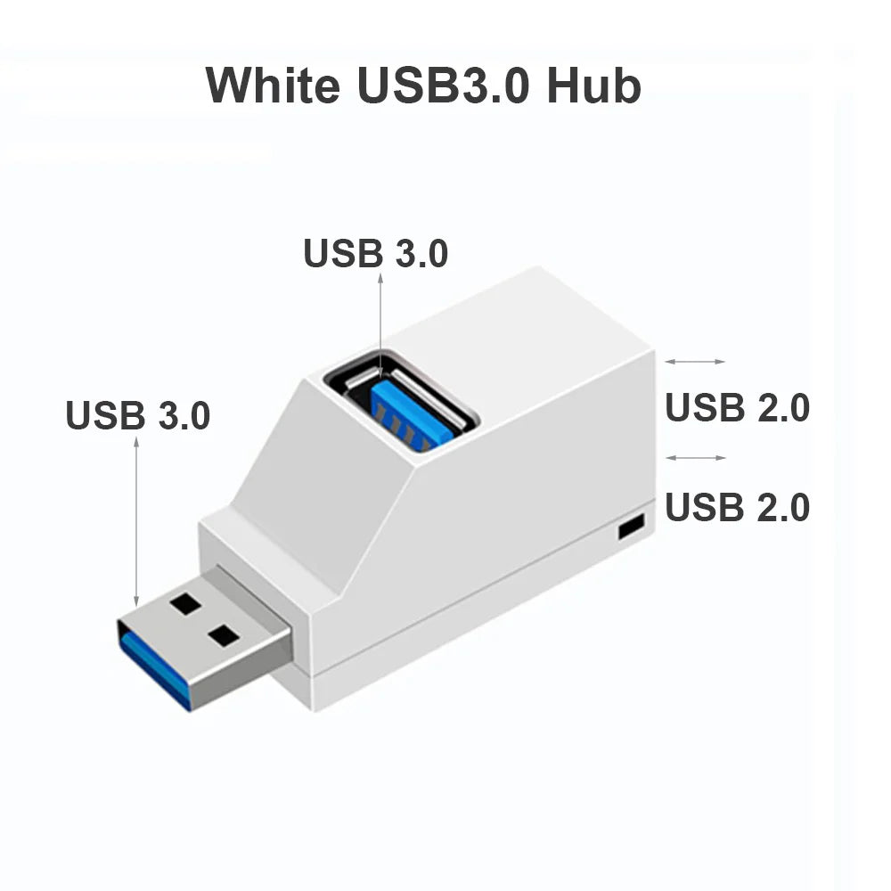 3-in-1 USB HUB USB 3.0 Adapter USB Docking Station USB Splitter Extender OTG Adapter 5Gbps High Speed for PC Laptop Macbook