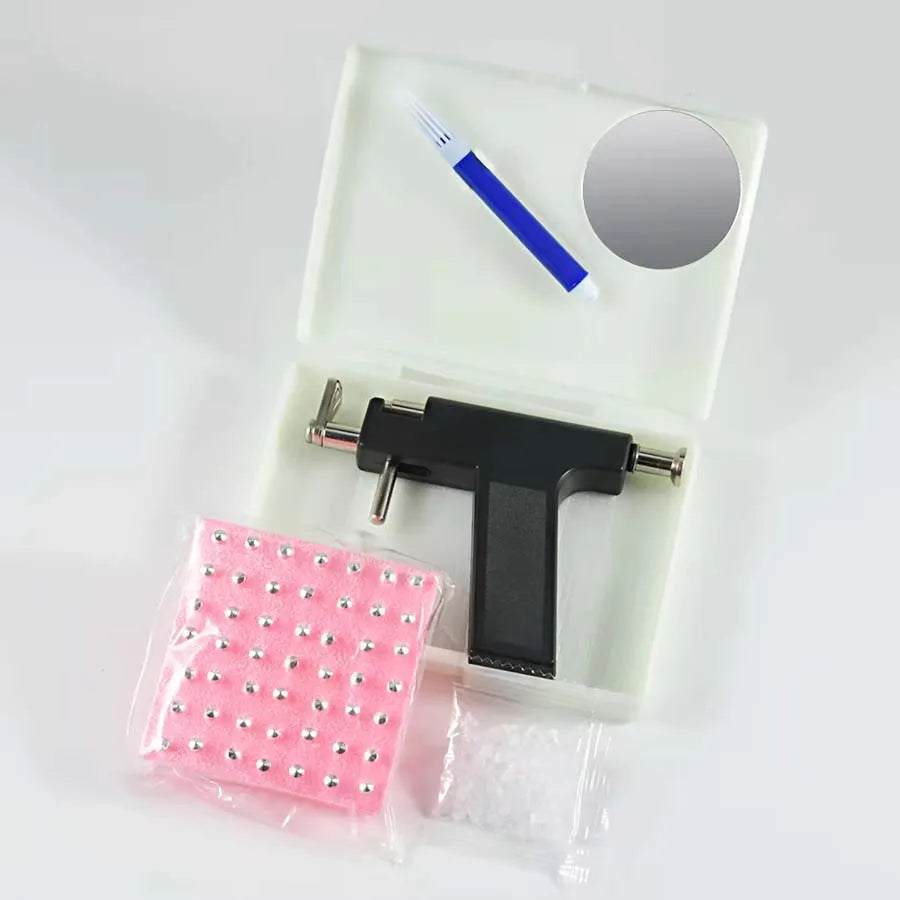 Professional Ear Piercing Gun Tool Set Professional Ear Piercing Gun Tool Set 98pcs Ear Studs Steel Ear Nose Navel Body Piercing