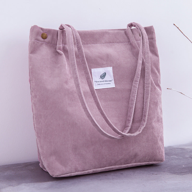 Stylish Folding Corduroy Shopping Bag