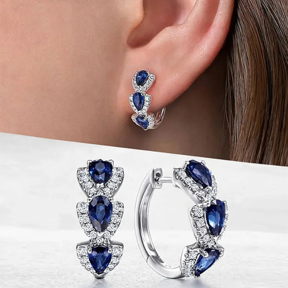 New Round Elegant Dangle Rhinestone Drop Earrings for Women Luxury Fashion Jewelry  Oorbellen  Hangers