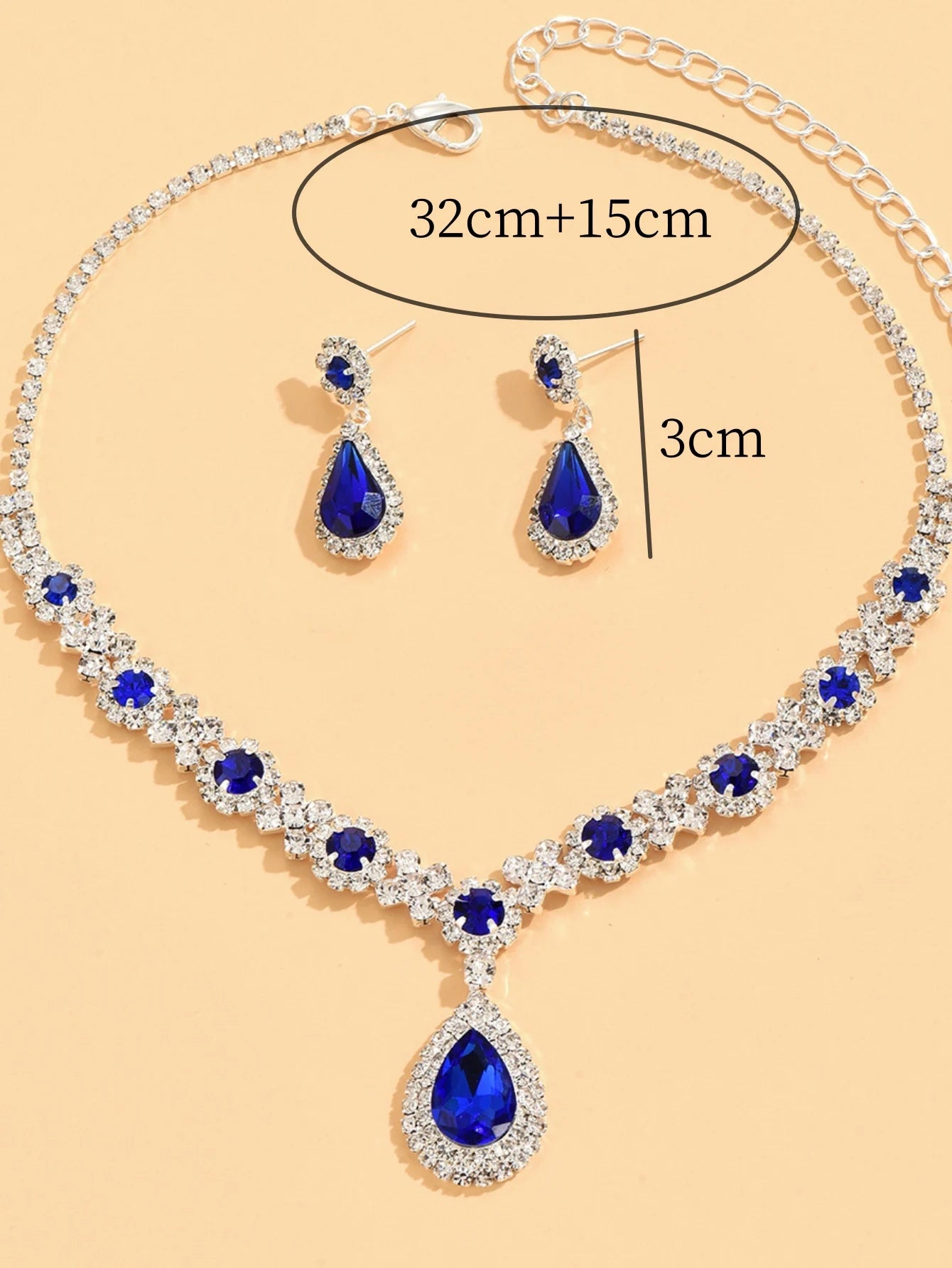 Elegant Crystal Droplet Jewelry Set for Evening Events