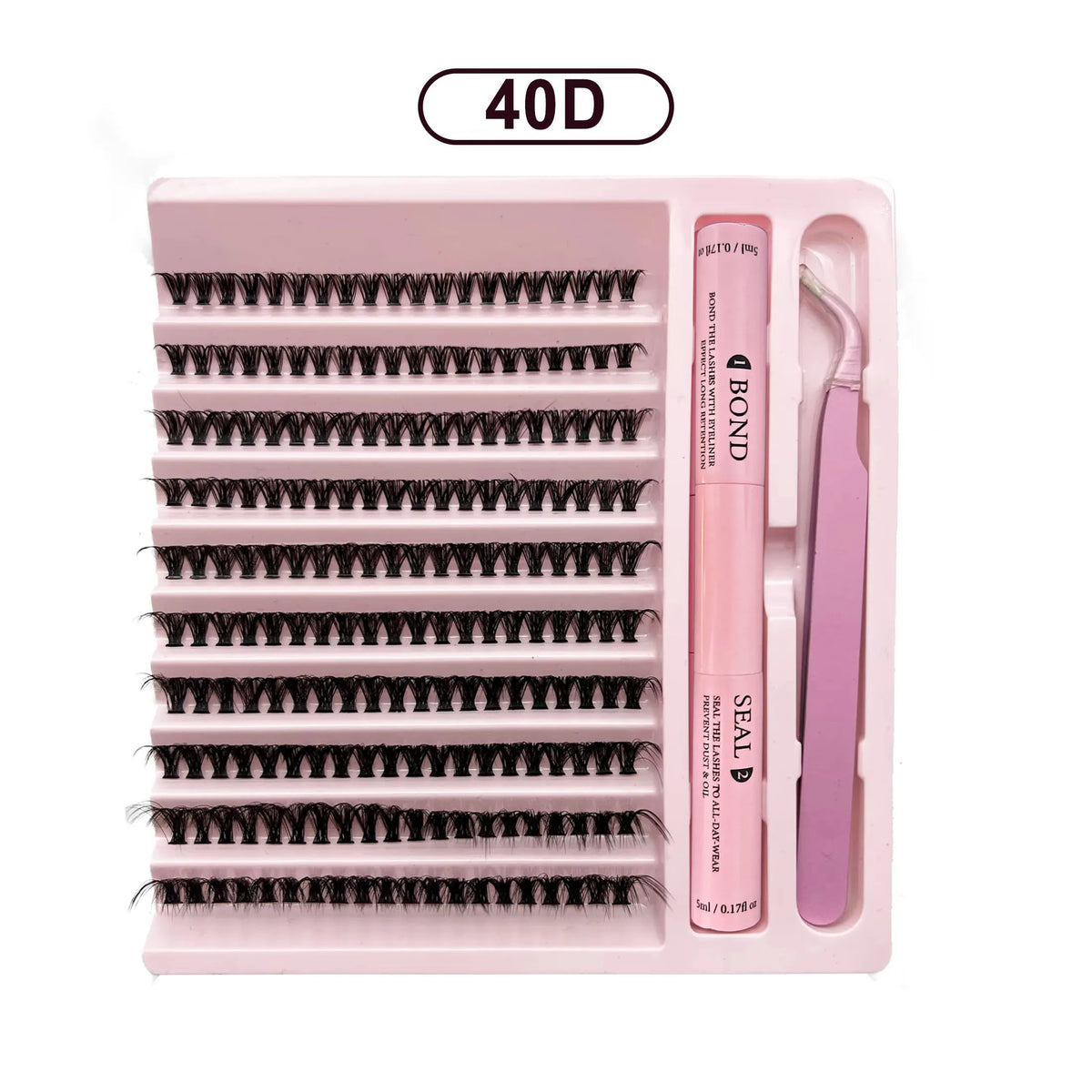LASHVNNA Lash Clusters Kit With Waterproof Strong Hold DIY Lash Extension Kit Lash Bond And Seal And Eyelash Tweezers Makeup