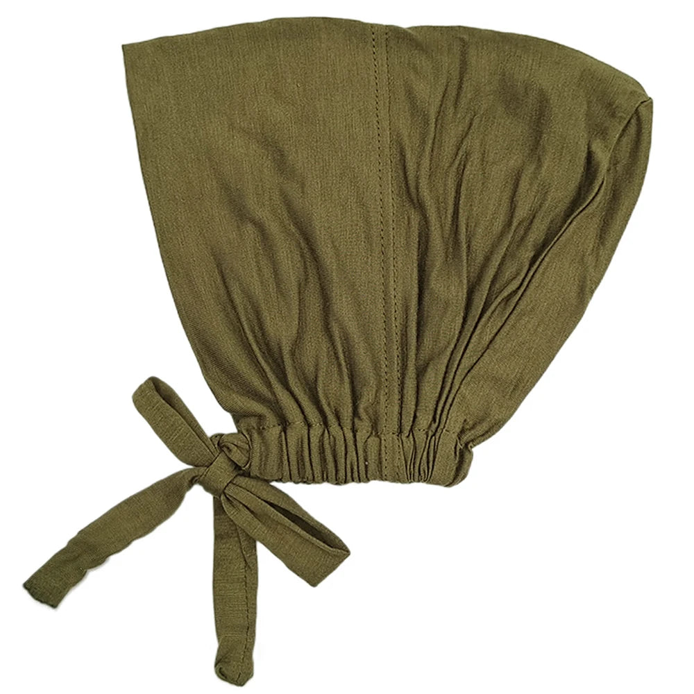 Modal Muslim Turban Hat Inner Hijab Caps Islamic Underscarf Bonnet India Hat Female Headwrap Turbante Mujer Hijab Cap With Rope